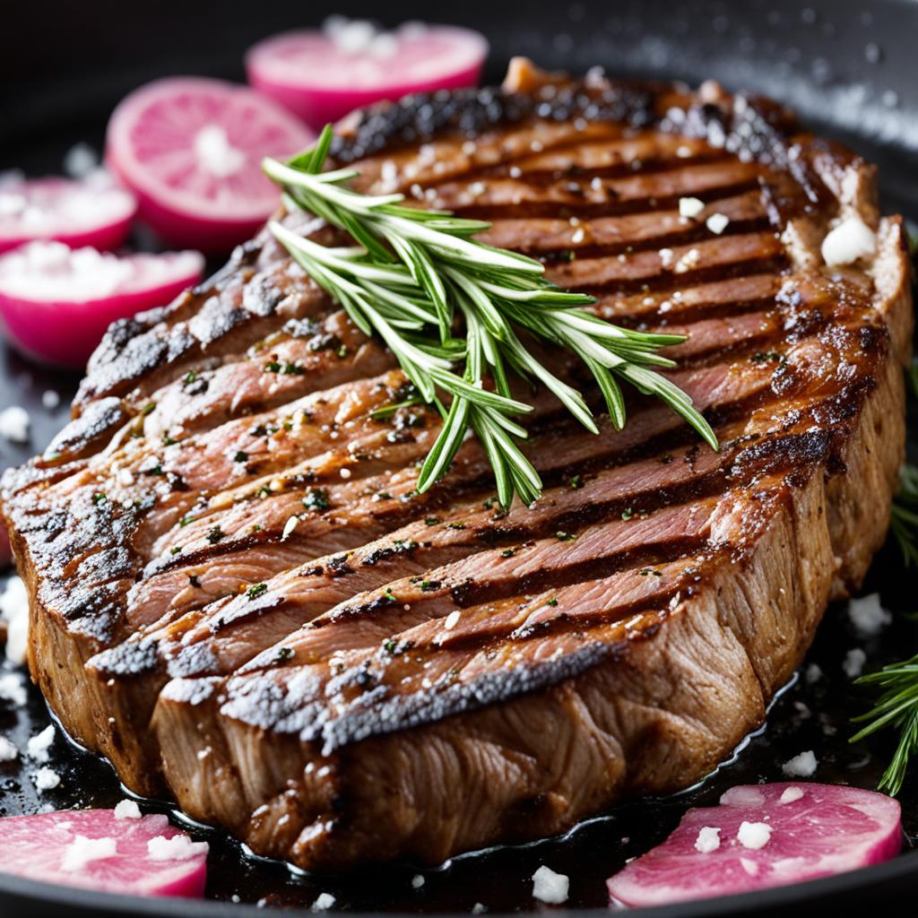 pan seared New York strip steak