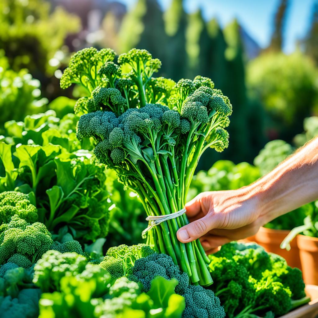 selecting broccolini selecting broccolini